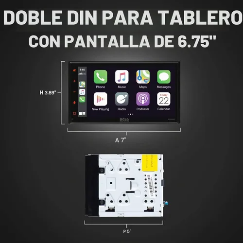 Vista 5 de BOSS Audio Systems Elite BV850ACP - Reproductor multimedia para automóvil con Apple CarPlay-Android Auto, doble Din, pantalla táctil capacitiva LCD