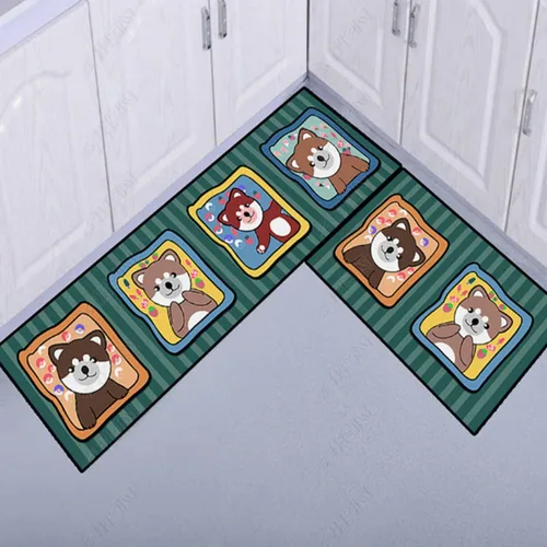 Vista 25 de Alfombras de cocina coloridas para piso, alfombras de cocina antideslizantes, juego de tapetes de cocina de granja, alfombras y tapetes de cocina