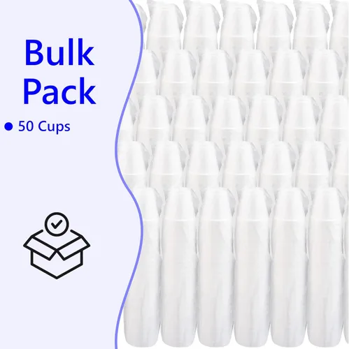 Vista 5 de Mr Miracle Vasos de espuma de poliestireno de 8 onzas, tazas de café desechables (paquete de 50), tazas de espuma blanca aisladas para bebidas