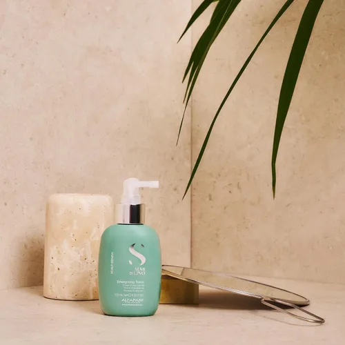 Vista 4 de Alfaparf Milano Semi Di Lino Scalp Renew - Tónico energizante para adelgazar el cabello, fortalece, re-densifica y estimula la fibra capilar