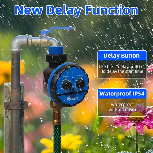 Vista 2 de Temporizador digital de agua, control de doble dial, funciona con Temporizador de 1 salida