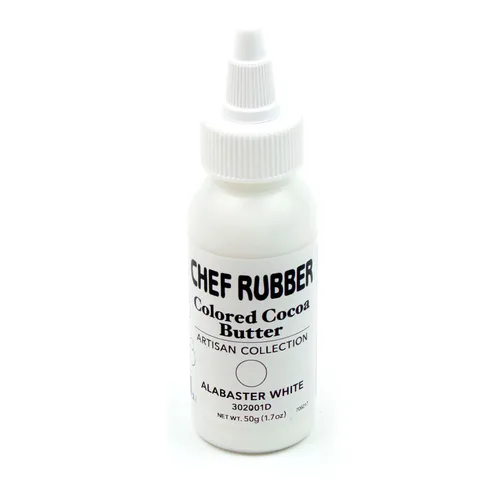 Vista 5 de Chef Rubber Manteca de cacao, colección artesanal, blanco alabastro, 7 onzas
