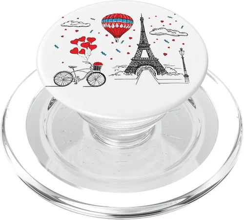 Vista 8 de Torre Eiffel - Globo aerostático - Famosos edificios de París PopSockets intercambiables PopGrip