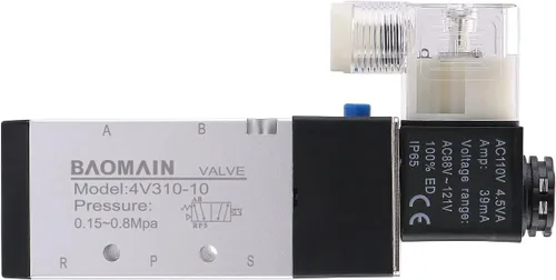Vista 9 de Baomain Válvula de aire neumática del solenoide 4V310-10 DC 12V 5 vías 2 posición PT 3/8" tipo de actuación pilotado internamente control eléctrico