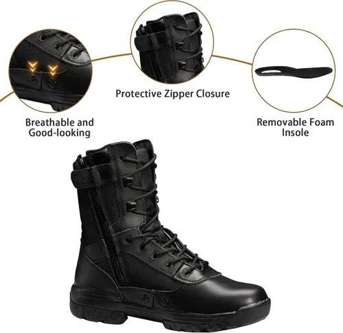 Vista 3 de Botas tácticas militares para hombre, botas de la jungla del ej