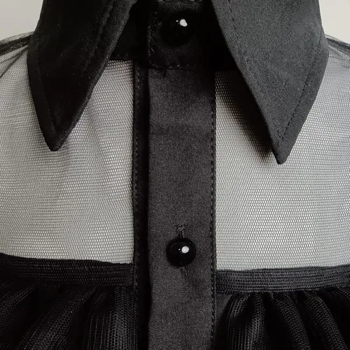 Vista 3 de VALOZENC Wednesday Addams Costume Dress For Girls Kids Cosplay Addams Dress Up Halloween Costume With Wigs Belt 3-12Y