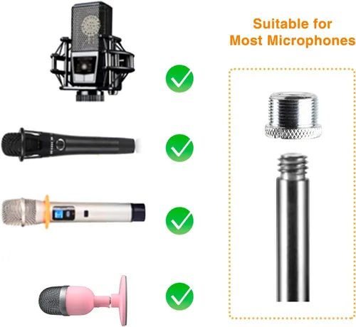 Vista 4 de Brazo de brazo de brazo de micrófono de suspensión resistente Tijera soporte de micrófono Shock Mount & Pop Filter, Adjustable Desk Clamp, Blue