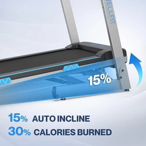 Vista 9 de WELLFIT Cinta de correr inclinada automática del 15% para el hogar