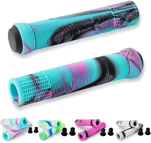 Vista 12 de Empuñaduras para patinete - Empuñaduras mixtas de color para manillar de MTB y BMX Empuñaduras suaves de 145 mm para patinete de maniobras
