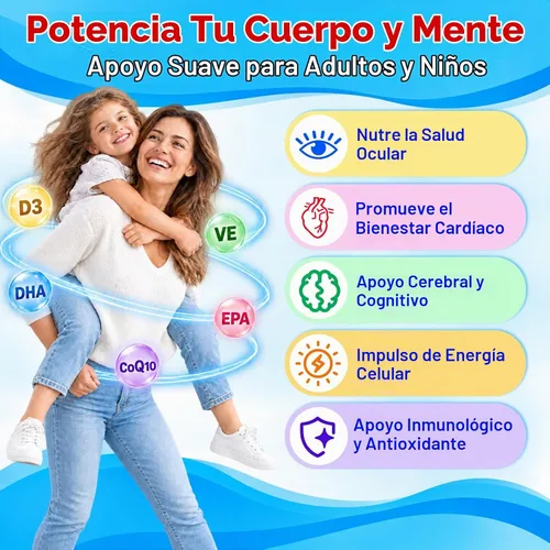 Vista 3 de 90 unidades Gomitas veganas con suplemento Omega 3 para adultos y niños