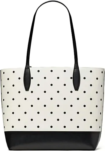 Vista 5 de Kate Spade x Disney Minnie Mouse - Bolso grande reversible de cuero (blanco multicolor), Blanco Multi
