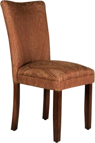 Vista 23 de Homepop Decoración del hogar Silla de comedor lateral tapizada Hemet Gayle Muebles decorativos para el hogar, bouclé marrón (paquete individual)