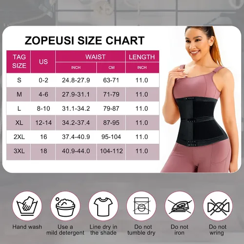 Vista 6 de ZOPEUSI Entrenador de cintura para mujer, faja deportiva para debajo del busto, control de abdomen, reloj de arena, moldeador de cuerpo