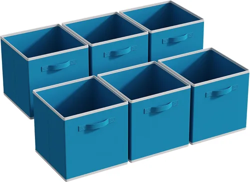 Vista 20 de MAX Houser Paquete de 6 contenedores plegables de tela con asas, ideales para organización de armario, dormitorio y guardería