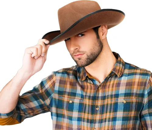 Vista 4 de Sombrero de vaquero con tachuelas de fieltro - Unisex