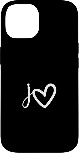 Vista 4 de Minimalist Monogram Name Initial Letter j White Heart Shape Case for iPhone 17