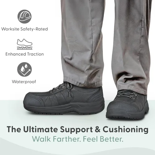 Vista 3 de Orthofeet Zapatos ortopédicos de trabajo de dolomita de cuero para hombre