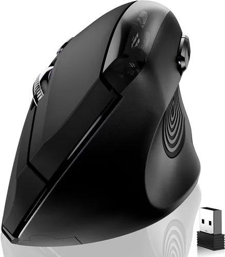 Vista 9 de memzuoix Ratón inalámbrico ergonómico, 2.4G óptico inalámbrico, 800/1200/1600 DPI, mouse vertical para computadora portátil, Mac, PC, escritorio