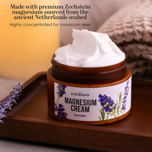Vista 4 de Better Shea Butter Crema de magnesio Lavanda Alivia los calambres en las piernas y la tensión muscular Loción nocturna para embarazo, niños