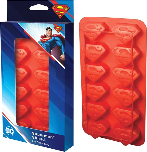 Vista 2 de ICUP Superman - Bandeja para cubitos de hielo, 8.5 x 4.5 x .9, color rojo