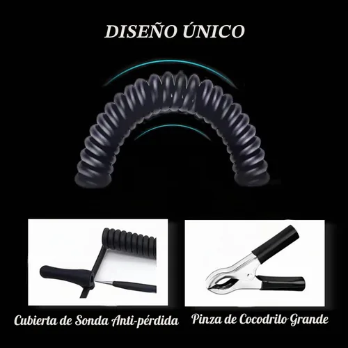Vista 6 de Luz de prueba automotora, probador de circuito digital LED de 3-60 V CC, probador de luz resistente con voltímetro, probador de voltaje automático