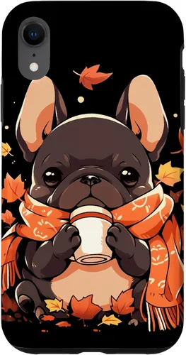 Vista 25 de French Bulldog Fall Autumn Pumpkin Spice Latte Frenchie Dog Case for iPhone 17