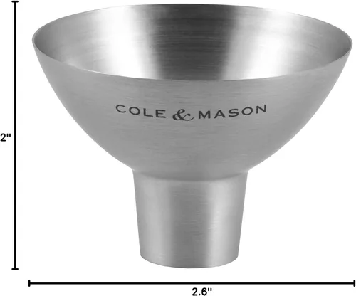 Vista 10 de COLE & MASON Embudo de sal y pimienta de acero inoxidable – Embudo pequeño