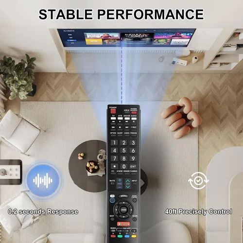 Vista 4 de GB005WJSA - Control remoto universal de repuesto para todos los Smart TV de marca Sharp