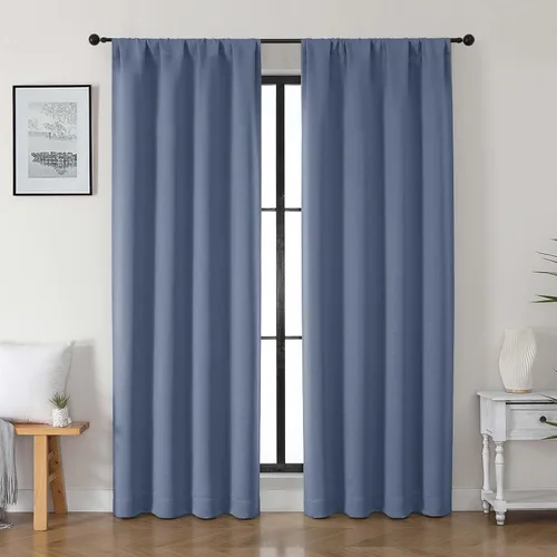 Vista 151 de Gwine Cortinas opacas para dormitorio, 54 pulgadas de largo, paneles de cortina de ventana con aislamiento térmico y reducción de ruido, cortinas