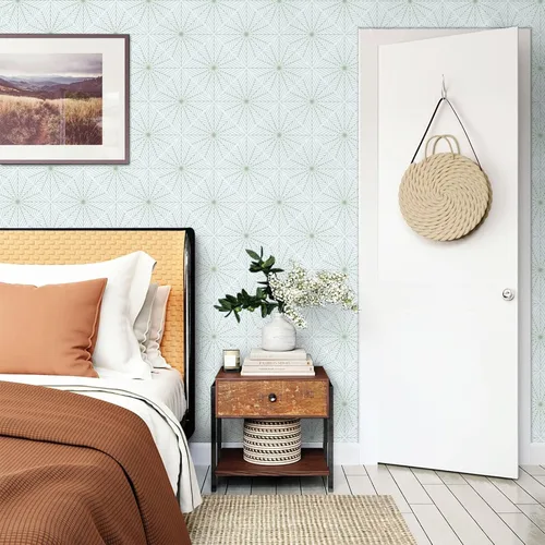 Vista 6 de GloryTik Papel tapiz autoadhesivo con rayas verdes, papel de contacto geométrico moderno, autoadhesivo, extraíble, para decoración del hogar