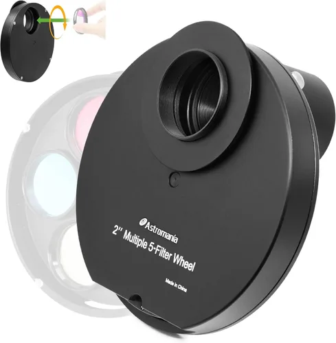 Vista 10 de Rueda de filtros Astromania para telescopio, cajón de filtros compatible con filtro de telescopio de 1.25 pulgadas para observación de planetas