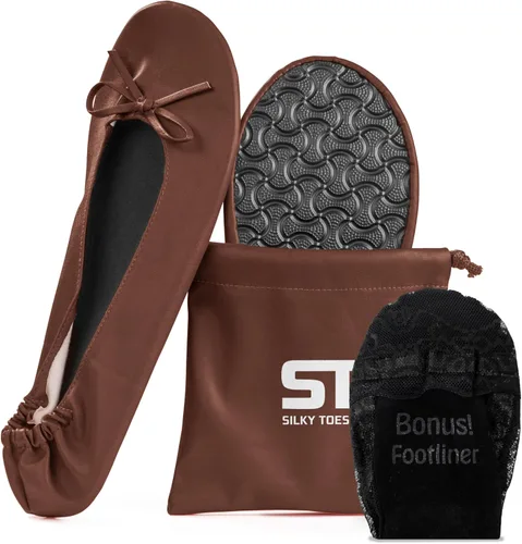 Vista 49 de Silky Toes Zapatos planos plegables para mujer, zapatos de ballet para A-Negro