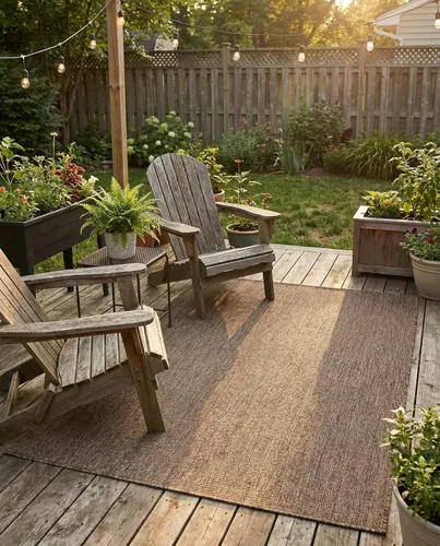Vista 101 de Rugs.com Outdoor Solid Collection - Alfombra de pelo plano beige de 2 x 3 pulgadas, perfecta para entradas, cocinas, rincones de desayuno, piezas