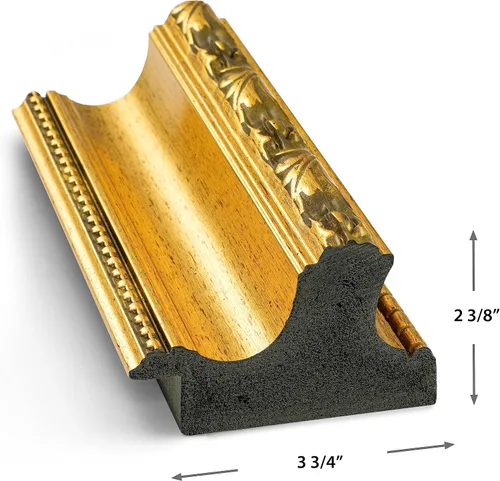 Vista 5 de Marco de TV Premiere Deco Dorado Ornamentado con Chip de Color de 3" (32", 43", 50", 55", 65", 75", 85") Compatible SOLO con televisores Samsung The