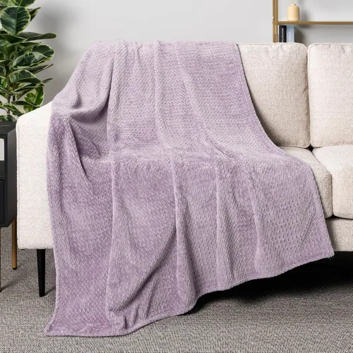 Vista 35 de PAVILIA - Manta de forro polar suave y sólida de color negro para sofá, mantas ligeras y mullidas y cálidas para cama, manta de franela mullida