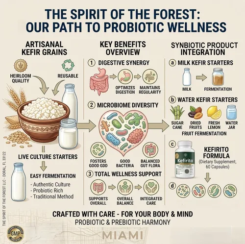Vista 7 de Spirit of The Forest Kefirito Daily Synbiotic Probiotic Prebiotic 60ct