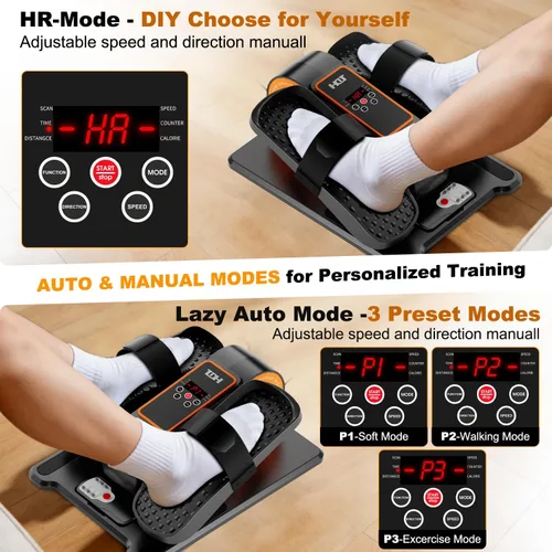 Vista 5 de Under Desk Elliptical Machine,Elliptical Leg Exerciser as Seen on TV for Seniors,Portable Electric Seated Foot Pedal Exerciser