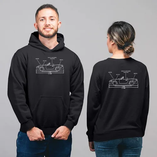 Vista 3 de The Sports Car Model - Camisa unisex, cuello en V, sudadera con capucha 70-TG.45-1