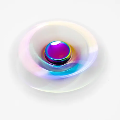 Vista 6 de Fidget Spinner de metal arco iris antiansiedad, alivia el aburrimiento, hiperactividad.