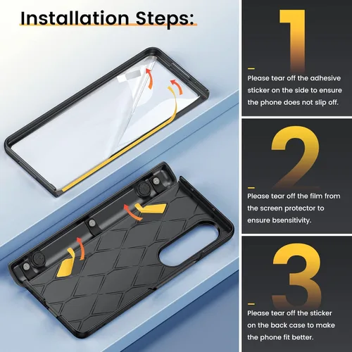 Vista 6 de VEGO Funda para Galaxy Z Fold 4 con Cubierta de Cámara Deslizante y Protección de Bisagra Funda con Protector de Pantalla Soporte Magnético de 360°