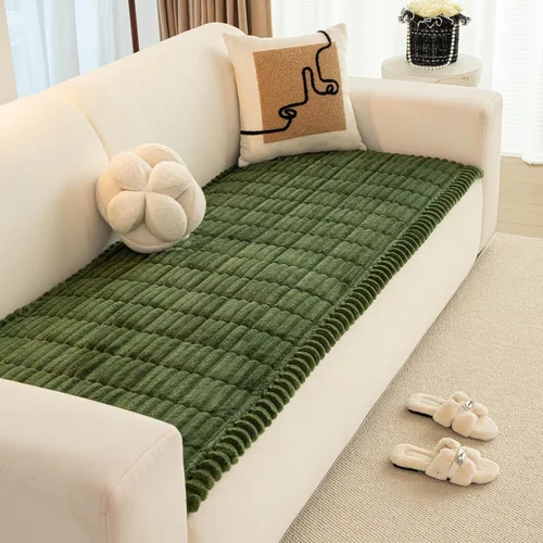Vista 22 de vctops - Funda de sofá a rayas súper suave de corduroy, funda seccional para sofá, funda lavable antideslizante para sofá, protector de muebles