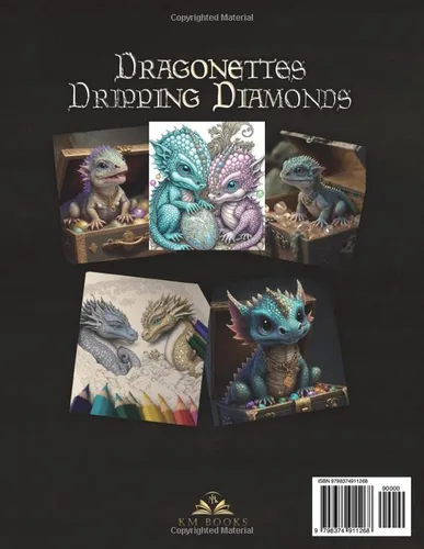 Vista 2 de Dragonettes Dripping Diamonds Adult Coloring Book