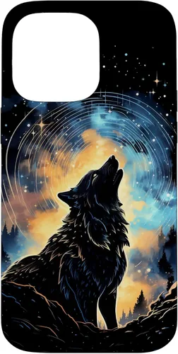 Vista 21 de Howling Wolf Space Galaxy Stars Wolves Animal Case for iPhone 17