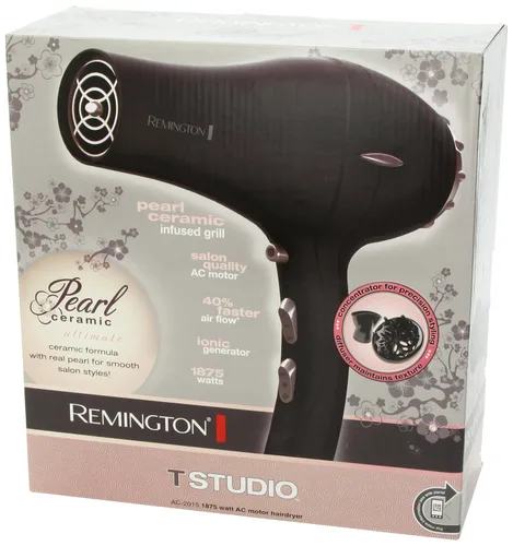 Vista 9 de Secador de pelo de cerámica perlada, Remington AC2015 T Studio Salon Collection, púrpura profunda