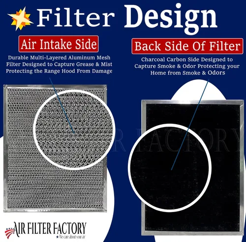 Vista 3 de Air Filter Factory Filtro de carbón BPSF30 99010308 de repuesto para Broan QS WS sin conductos medidas 10-13/16 pulgadas x 13-5/16 pulgadas x 3/32