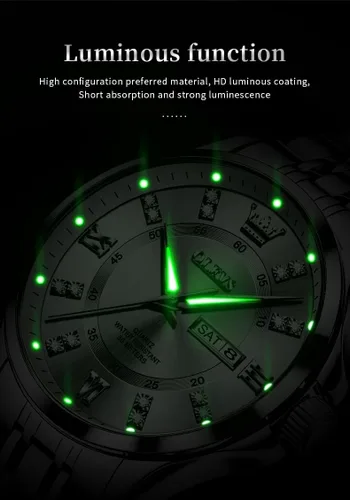 Vista 18 de OLEVS - Relojes de diamantes para hombres, relojes de vestir a prueba de agua, relojes analógicos de cuarzo de lujo con calendario de fecha y correa