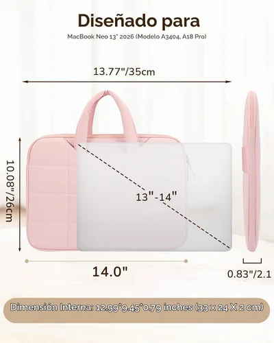 Vista 5 de FINPAC Funda para portátil MacBook Neo 13 pulgadas MacBook Air 13.6" Rosa