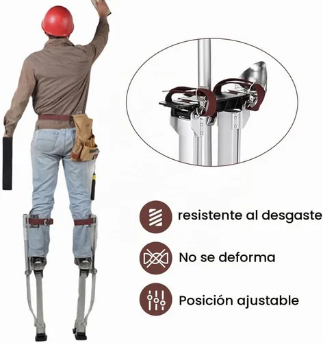 Vista 3 de Paquete de 2 kits de repuesto de soporte de talón de zancos para paneles de yeso, kit de repuesto de soporte de talón de zanco, parte ajustable