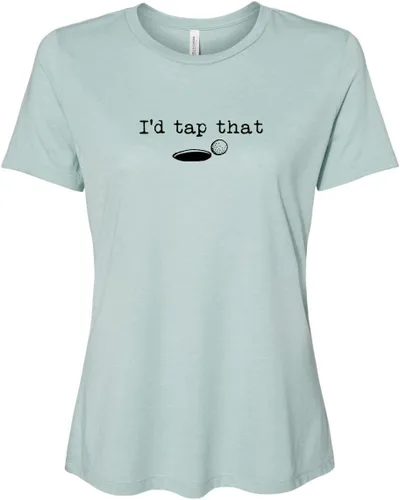 Vista 7 de Cute Women's Screen Printed Crew Neck Tee, Shirts With Sayings, Dusty Blue or Olive