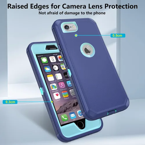 Vista 4 de Asuwish Funda de teléfono para iPhone 6/6s/7/8, híbrida, resistente, a prueba de golpes, dura protección, a prueba de caídas, accesorios móviles